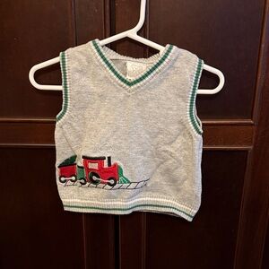 Koala Kids Gray Sweater Vest with Train Design